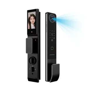 Fully Automatic Smart Door Lock 3D Face Recognition Visual Cat Eye HD Display Fingerprint Password IC Card Key Unlock Tuya Lock