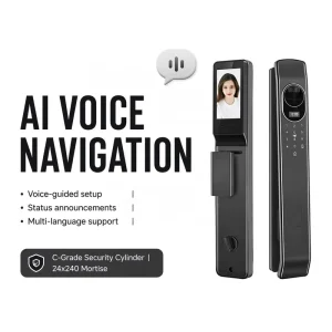 Fully Automatic Smart Lock Palm Vein Face Video Intercom WiFi Cloud Fingerprint RFID Aluminium Deadbolt Smart Home Steel
