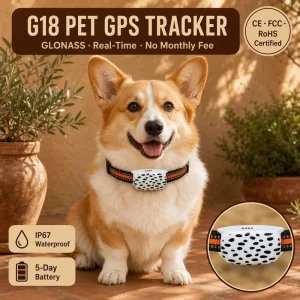 G18 Pet GPS Tracker Smart Anti Loss Collar Electronic Fence IP67 Waterproof Real Time Tracking for Cats Dogs