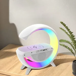 G3401 Portable Speaker Wireless Charging Alarm Clock Ambient Light Multi function Four in one Smart RGB Music Speaker