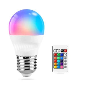 G45 Remote-Controlled LED Bulb, 5CCT Color-Changing RGB LED Bulb, E27/E14, 110V/220V Smart Globe Bulb