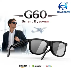 G60 Electrochromic Audio Glasses Three Level Tint Polarized Lenses Dual Microphone Noise Reduction for Driving Travel