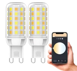 Smart G9 LED Bulb, 4W 320 lm, Dimmable, Alexa & Google Home Compatible, Flicker-Free, with AC Power and Ceramic Body