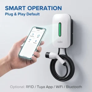 GB/T/Type1/Type2/ 32A 7kW Intelligent Wall-mounted Charging Station for Smart Home CE Certified