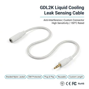 GDL2K High Sensitivity Conductive Liquid Leak Detection Cable 4mm Reusable Water Leak Sensor Wire Wi Fi Strobe Alarm