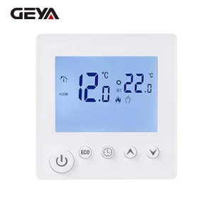 GEYA 25A 5500W AC90V 240V Intelligent Timing LED Display Energy saving WiFi Smart Thermostat (with 3 meter Sensing Cable) Fire
