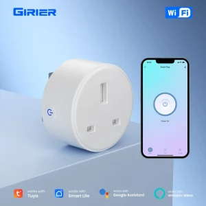 GIRIER Smart Socket Outlet with Power off Memory Energy Monitor Tuya WiFi 16A 100 240V 50 60Hz UK Plug