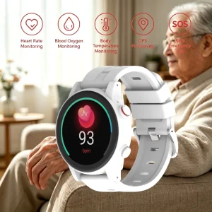 GPS 4G Elderly Smart Watch Healthcare Alarm SOS with Charging Cradle Senior at Home Care Android Tracker Wristband