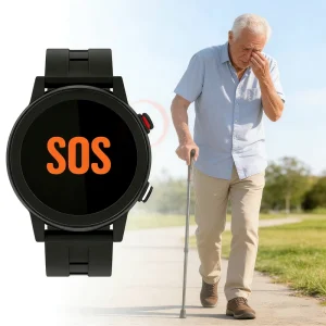GPS Elderly Health Care Smart Watch with SOS Alarm Charging Cradle Heart Rate Sleep Monitoring Call Reminder Watch for Senior
