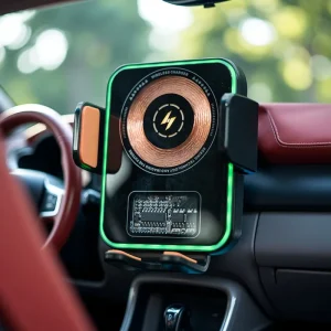 GPS Locator 15W Smart Wireless Fast Charging Car Mobile Phone Bracket Mounting Anti Loss Device with Apple Find My Tag Tracker