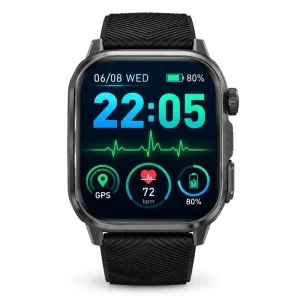 GPS Smart Watch 1.95 Inch AMOLED ECG Fitness Tracker BT Call IP68 Waterproof Zinc Alloy 188 Sports Modes SOS Compass Heart Rate