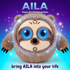 GPT Integrated AILA AI Plush Companion with LED Emotional Eyes Voice Chat Assistant for Companionship for Loneliness