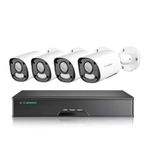 GR YUFX M5S K4 4PCS IP67 Outdoor Security Camera with 16 Channel 4K NVR with 8 POE Ports Face Recognition Remote View
