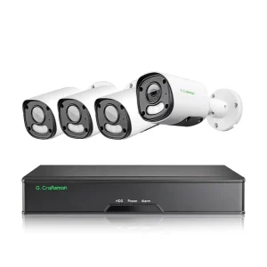 GR YUFX M8S K4 H.265 Waterproof Outdoor Bullet 4K 8MP IP CCTV Security Camera NVR Kits Face Recognition System APP