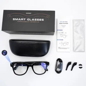 GS5 Max AI Smart Glasses Camera 8MP 4K AI Translation Music Playback Video IP67 Waterproof HeyCyan APP 3600mAh Charging Case