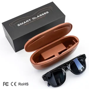 GS5 Max AI Smart Glasses Charging Case Dual Lenses AI Translation 8MP Camera Video AI Smart Wearable Headset