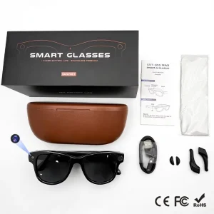 GS5 Max ChatGPT Sunglasses with Charging Case 8MP Camera Dual Lenses AI Translation Men Sport 4K Smart Glasses