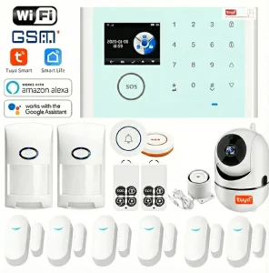 GSM WiFi Alarm System Kit for Alexa Google with 1080P Camera