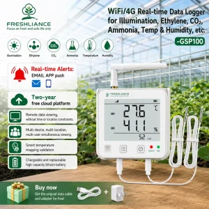 GSP100 Multi Parameter Environmental Data Logger Light Intensity Temperature Humidity CO2 NH3 WiFi 4G IoT Real Time Monitor