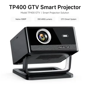 GTV Smart Projector Native 1080P 350 ANSI Lumens Google TV System Auto Focus Keystone Correction Home Theater Projector