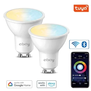 GU10 CW 4.5W 400LM Lens CE ERP Tuya Wi-Fi App-Controlled Dimmable LED Smart Home Bulb Compatible with Alexa and Google