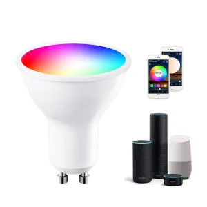 Factory Smart GU10 LED Bulb, WiFi, 5W, RGBW, App Control, Compatible with Alexa and Google Assistant, for Home Lighting