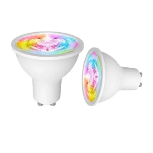 Smart GU10 LED Light Bulb, RGB+C+W, Dimmable White Light, Smart Life App and Voice Control