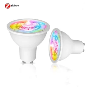 Tuya Zigbee GU10 Wireless Smart LED Bulb, RGB+C+W White, 5W Dimmable, Smart Life App Control, Works with Alexa and Google