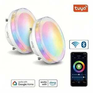 GX53 RGBCW 9W 550LM Tuya WiFi App-Controlled Dimmable LED Smart Home Bulb Compatible with Alexa and Google