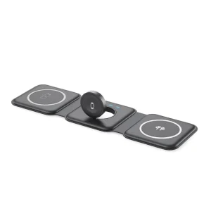 3-in-1 Wireless Charger, Magnetic Travel Wireless Charging Station for Simultaneously Charging Multiple Devices, GaN 3-in-1 Charging Station with Adapter Included