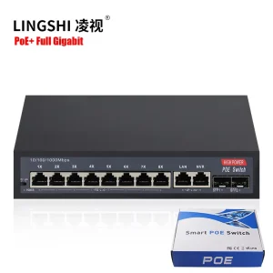 Gigabit 8 Port PoE Switch with 2 Uplink 2 SFP Port for Smart Office Supports VoIP IP Cameras and Wireless APs