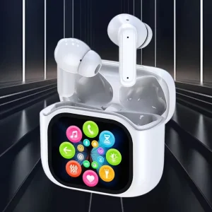 Girls Gift Wireless In Ear Stereo ANC Noise Cancelling Sports Business Earphone AI Translation Headset With Touch Display Screen