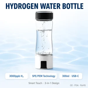 Glass Borosilicate 300ml Hydrogen Water Bottle Tumbler Rich H2 Generator Crystal Glass Lid Healthy Drinking