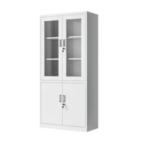 Glass Door Filing Cabinet Durable Heavy Duty Storage Cabinet Classic Office Cabinet with Locks