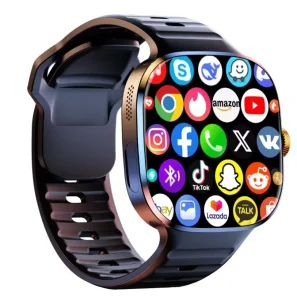 Global Cellular Android Smart Watch 4G 5G Sim Card Phone Call Big AMOLED Wifi NFC Rotate Camera Support Deepseek Youtube Tiktok