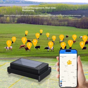 Global GPS GSM Animal Husbandry Tracking Locator IPX6 Waterproof 4G ABSPC Material Intelligent Electronic Fence Android Cattle