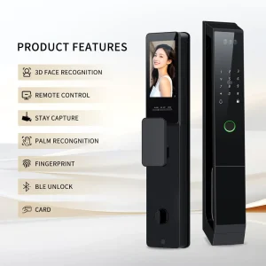 Glomarket 3D Facial & Palm Recognition Smart Lock Ttlock Security Lock with Anti Tamper Alarm Visual Intercom for Home Security