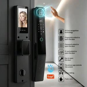 Glomarket IP65 Waterproof Smart Lock Tuya WiFi 3D Face Video Palm Vein Lock for Home Security Aluminum Wood Doors Outdoor
