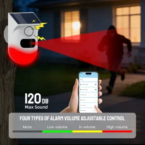 Glomarket Smart Security Wireless Outdoor Waterproof Solar Motion Sensor Detector Tuya Wifi Smart Human Detector With Siren