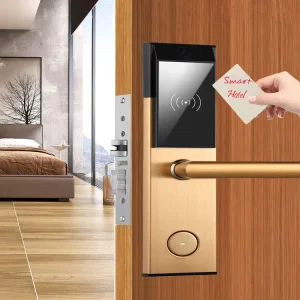 Gold Color Smart Chip Card Operated Security RFID Hotel Room Door Lock System