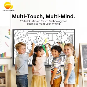 Good Price 55 65 75 86 98 Inch 4K Interactive Whiteboard LED 40 Point Touch Screen Floor Standing Digital Classroom Smart Board