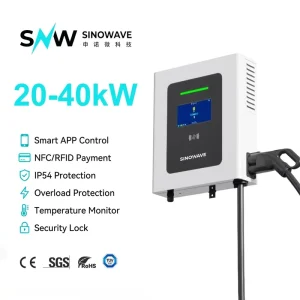 Good Quality New Energy 40kW Wallbox DC EV Charger Station Sinowave Charging Pile with CCS1 CCS2 Plug & Charge Socket for Cars