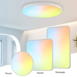 Gradient Skylight Anti-glare Multi-function Ceiling Lamp Ambient RGB LED Light and Smart WiFi APP Remote Control for Home Office