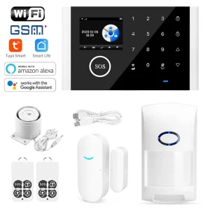 Graffiti WiFi GSM Anti-Theft Alarm System Infrared Door Window Alarm Voice Reminder Dual Network 433 MHz ABS Material Fire Usage