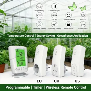 Green Backlight LCD Smart Wireless RF 220v Thermostat Thermostatic Mixing Long Standby Stable Signal Fire Resistant Living Room
