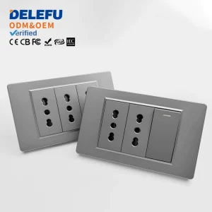 Grey 118 Type Italian Standard Wall Socket 16A Power Socket Tuya WiFi Smart Home Suitable for Home and Hotel Use