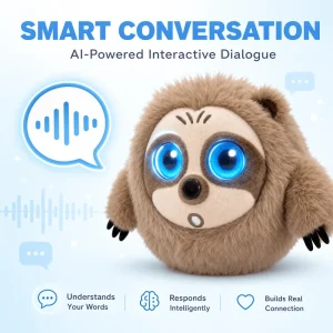 Grow Up Evolution System AILA AI Plush Doll Emotion Engine LED Animated Eyes Touch Sensor 24 7 Voice Chat Wi Fi App