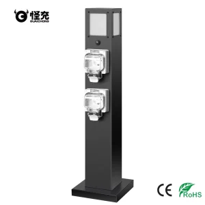 GuaiChong Intelligent Outdoor Extension Socket with IP66 Waterproof Stainless Steel 2 Outlets 20A 50A Wi-Fi Enabled