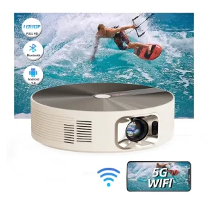 H66 Android 9 Smart Mini Pocket LED LCD Projector 1080P Portable WiFi Beamer with Built In Speakers for Smartphone Tablet PC