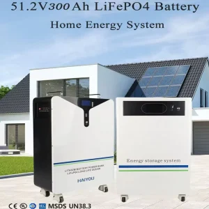 HAIYOU OEM 10 20KW Hybrid Grid Solar PV System Smart BMS LiFePO4 Battery Home Energy Storage Kit 100 300Ah CE Certified